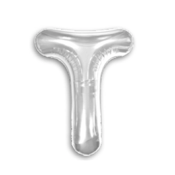Balao 16 Metalizado Prata 40cm Letra T