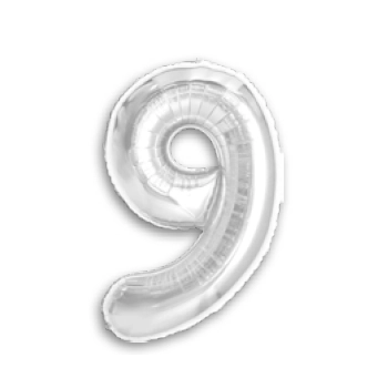 Balao 16 Metalizado Prata 40cm Numero 9