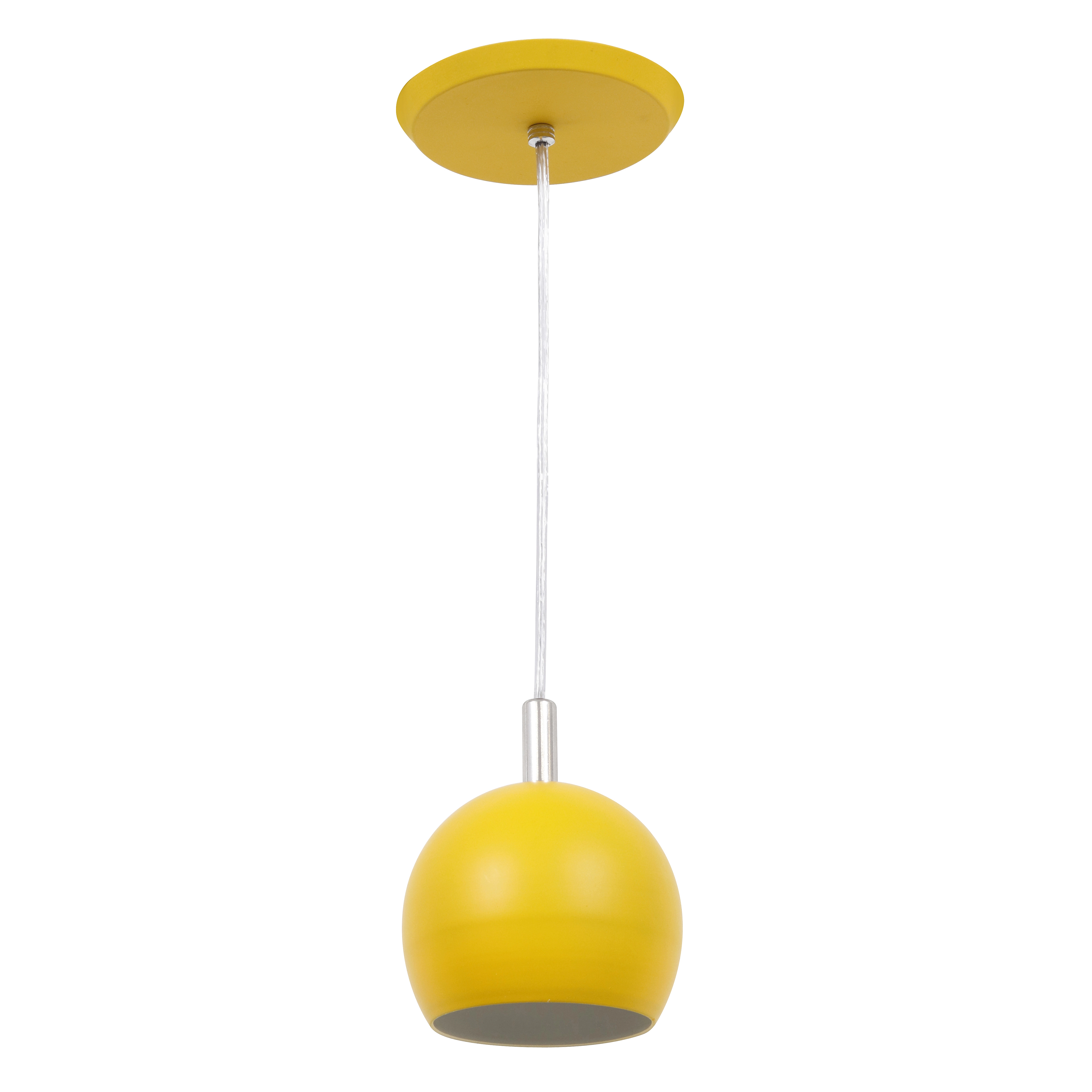 Pendente 1 Lâmpada Amarelo Metal Elba Pantoja &Carmona