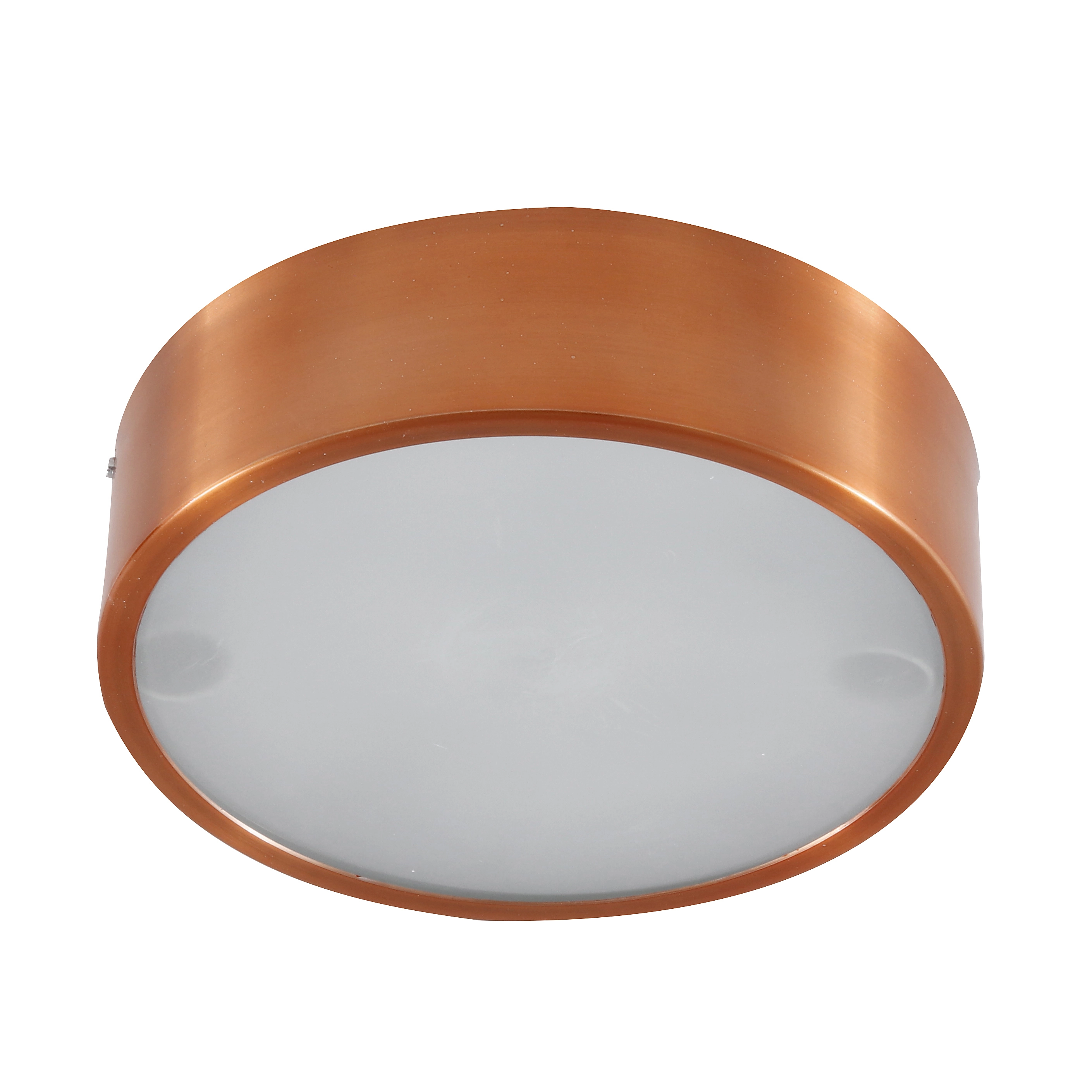 Plafon 2 Lâmpadas Cobre Metal e Vidro Sauve Pantoja &Carmona