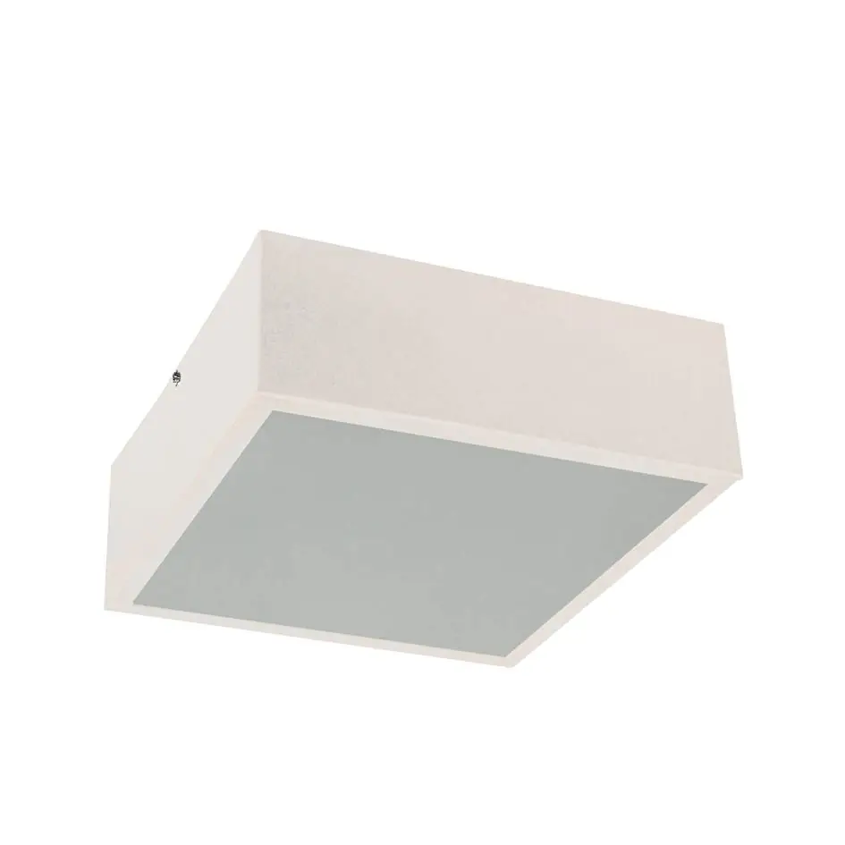 Plafon 1 Lâmpada Branco Metal e Vidro Garde Pantoja &Carmona