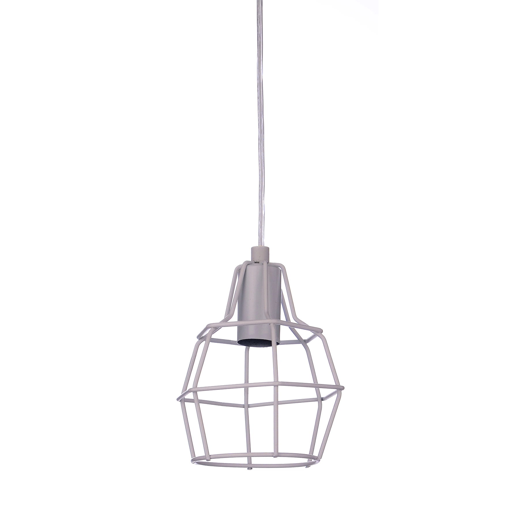 Pendente Aramado 1 Lâmpada Metal Cinza Krom Pantoja & Carmona