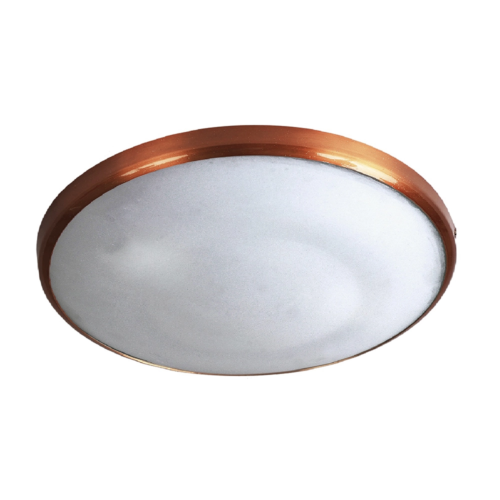 Plafon 2 Lâmpadas Cobre Metal e Vidro 6195 Pantoja &Carmona
