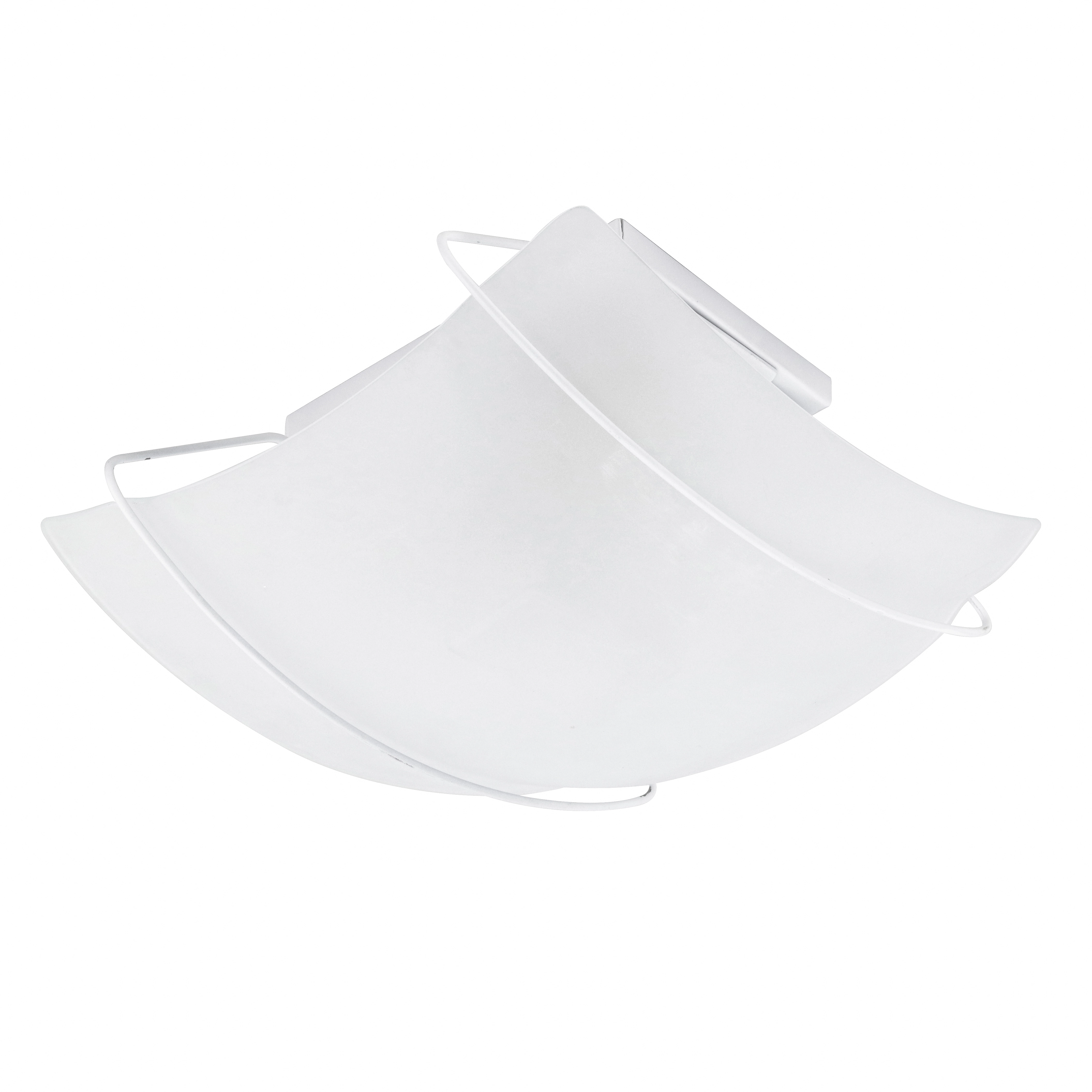 Plafon 2 Lâmpadas Branco Metal e Vidro 6196 Pantoja &Carmona