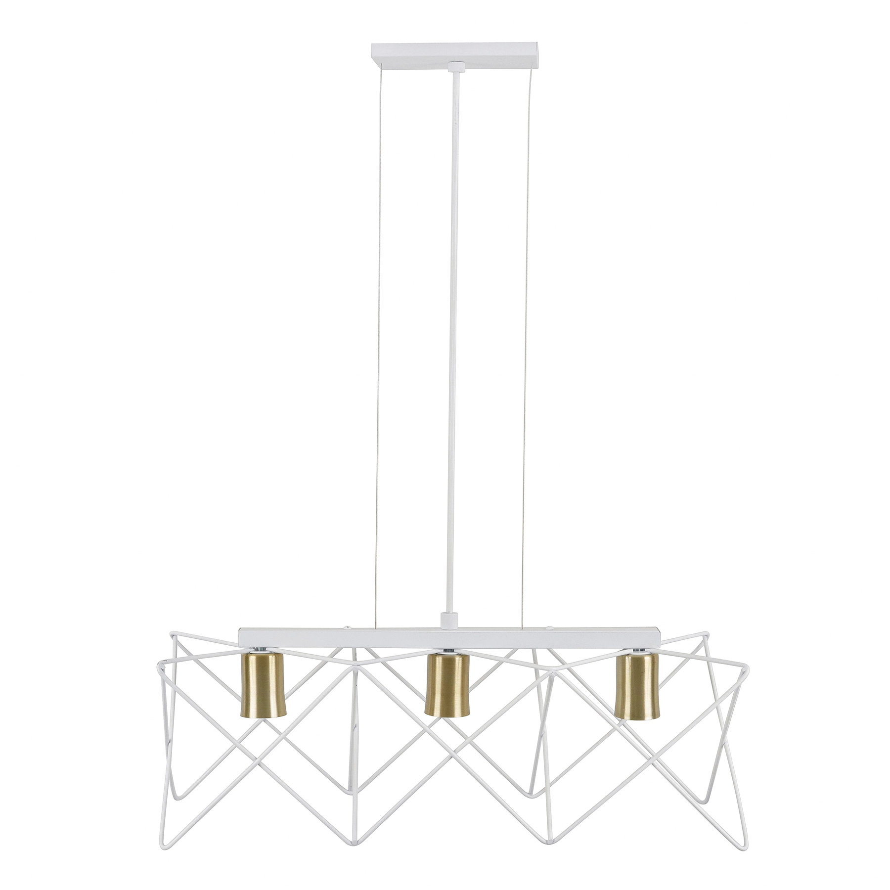 Pendente Aramado 3 Lâmpadas Metal Branco Aramado Pantoja & Carmona