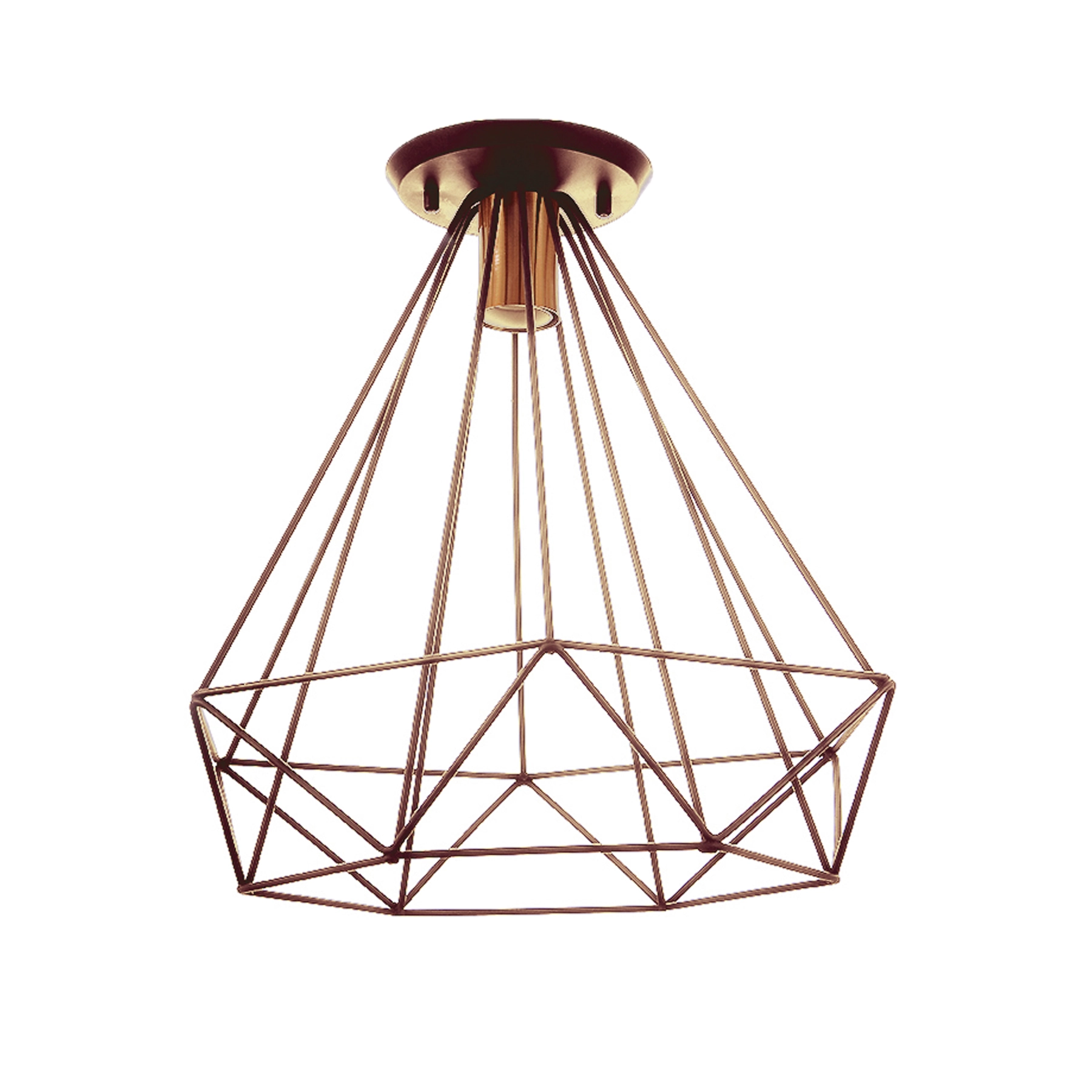 Plafon 1 Lâmpada Cobre Metal Aramado Pantoja &Carmona