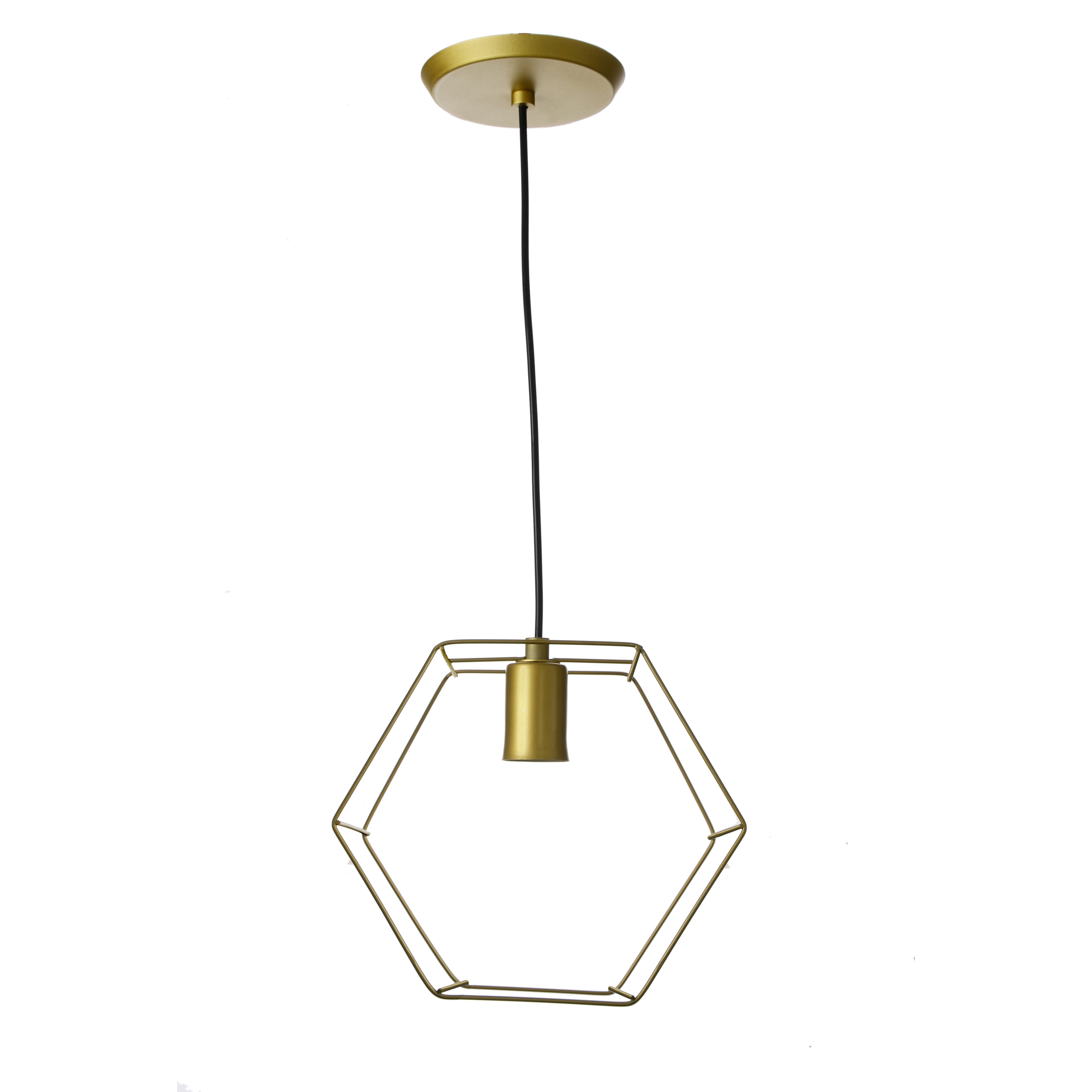 Pendente 1 Lâmpada Metal Dourado Pendente