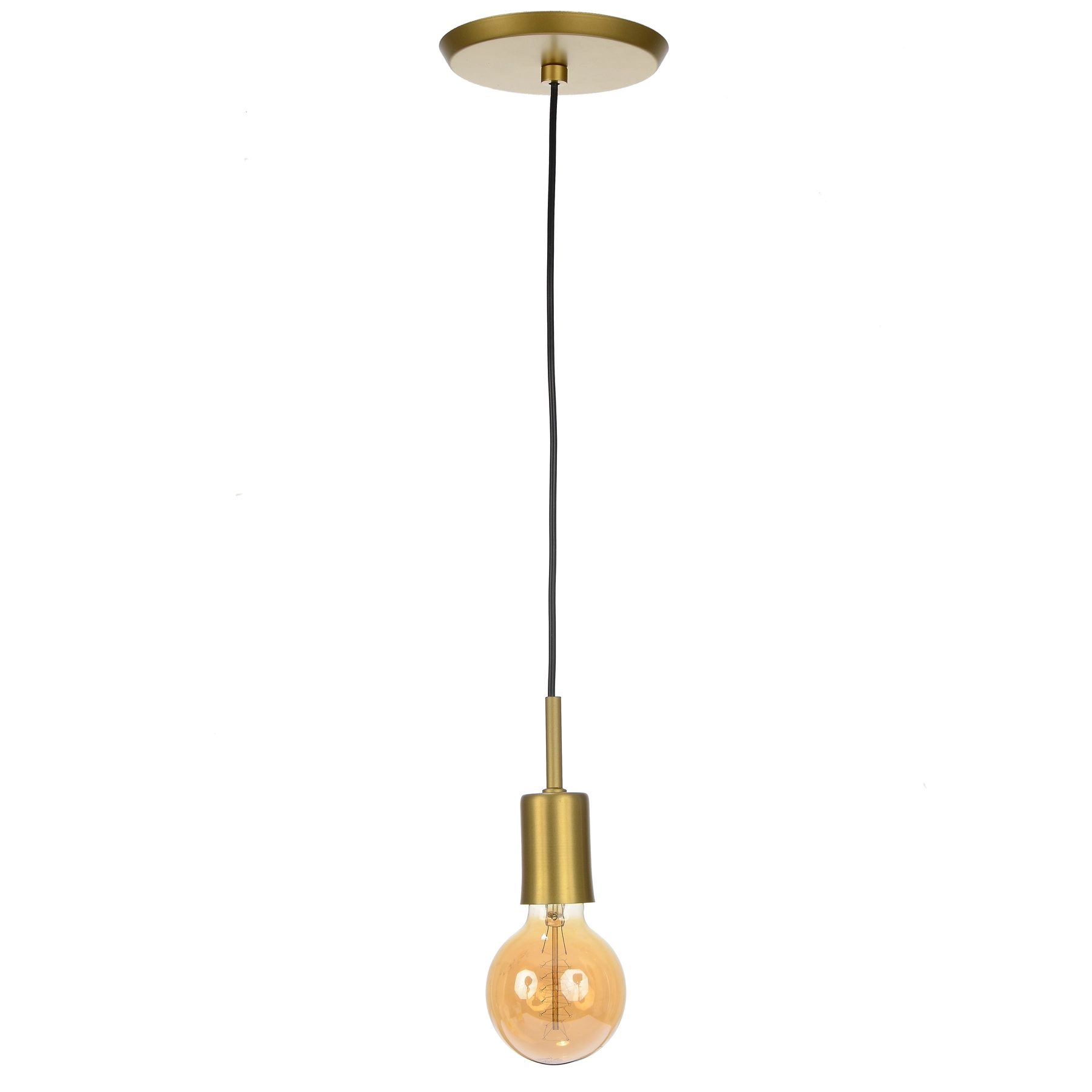 Pendente Linear 1 Lâmpada Dourado Fosco E27 Pantoja & Carmona