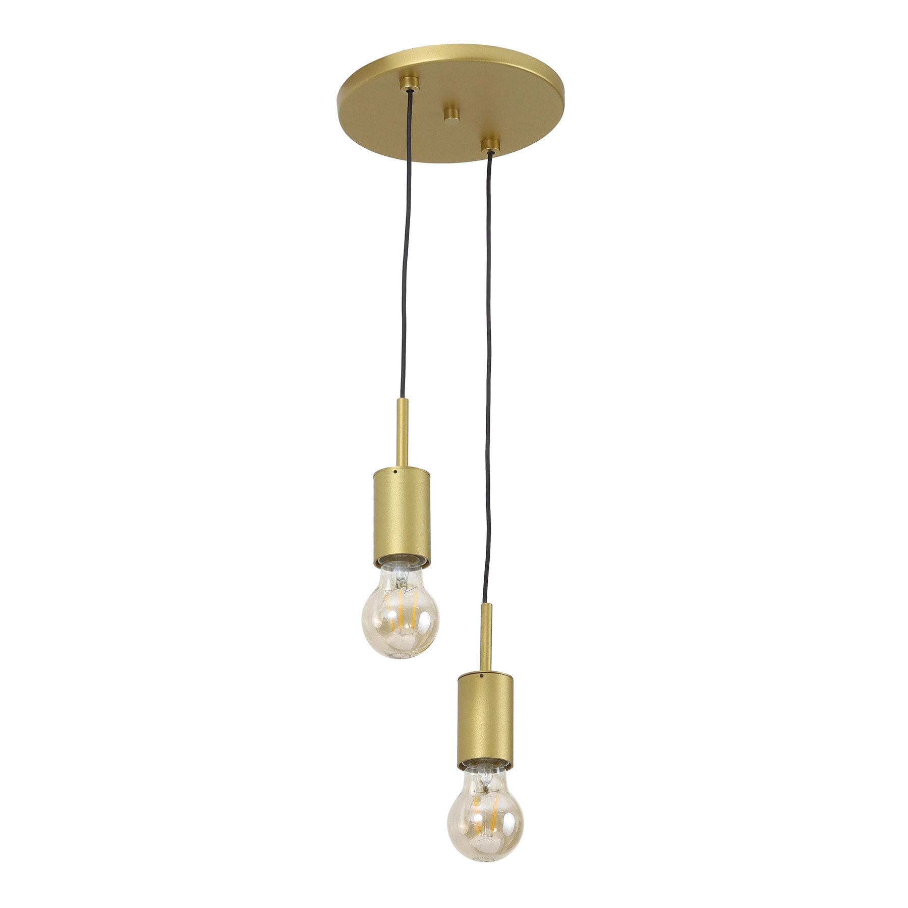 Pendente Linear 2 Lâmpadas Dourado Fosco E27 Pantoja & Carmona
