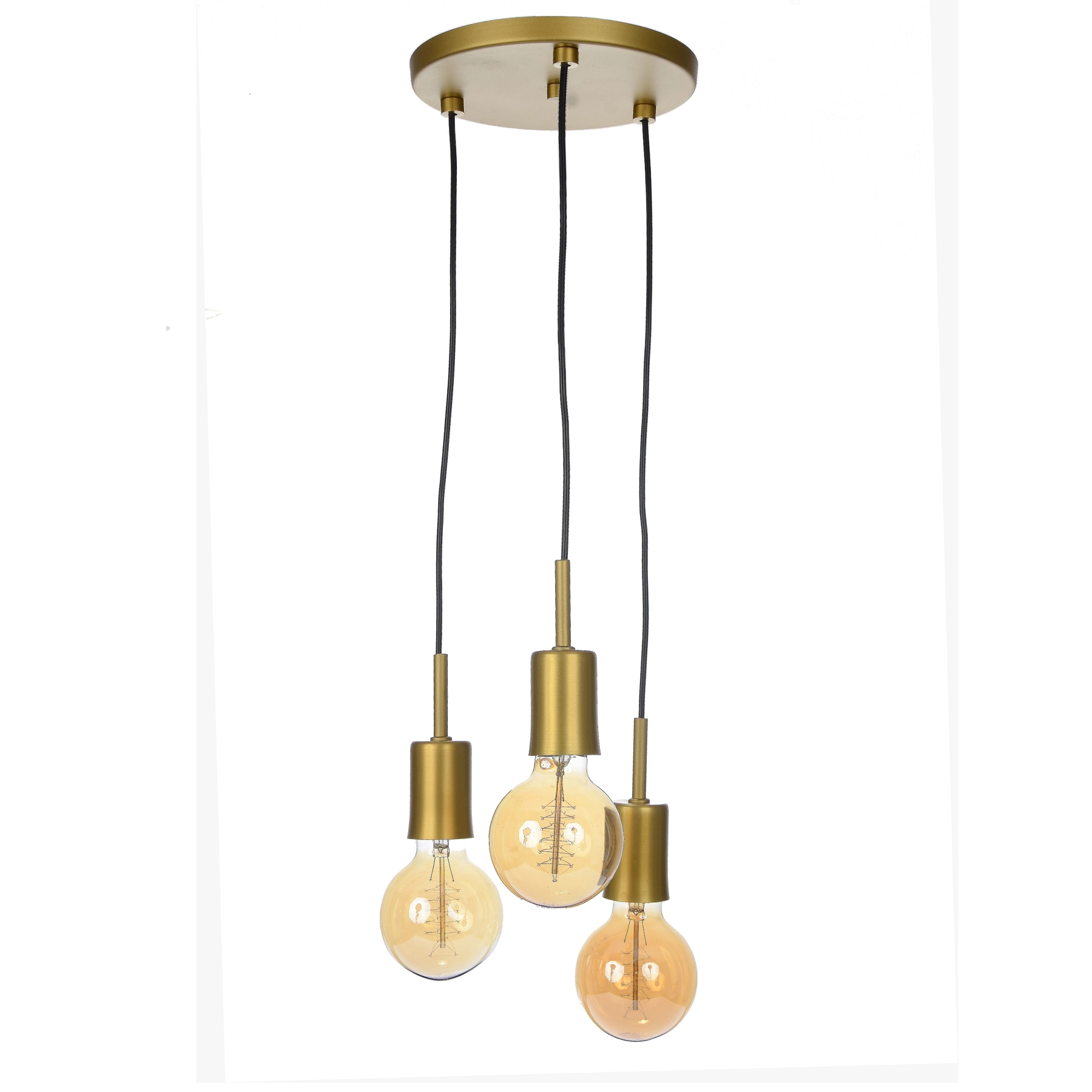 Pendente Linear 3 Lâmpadas Dourado Fosco E27 Pantoja & Carmona
