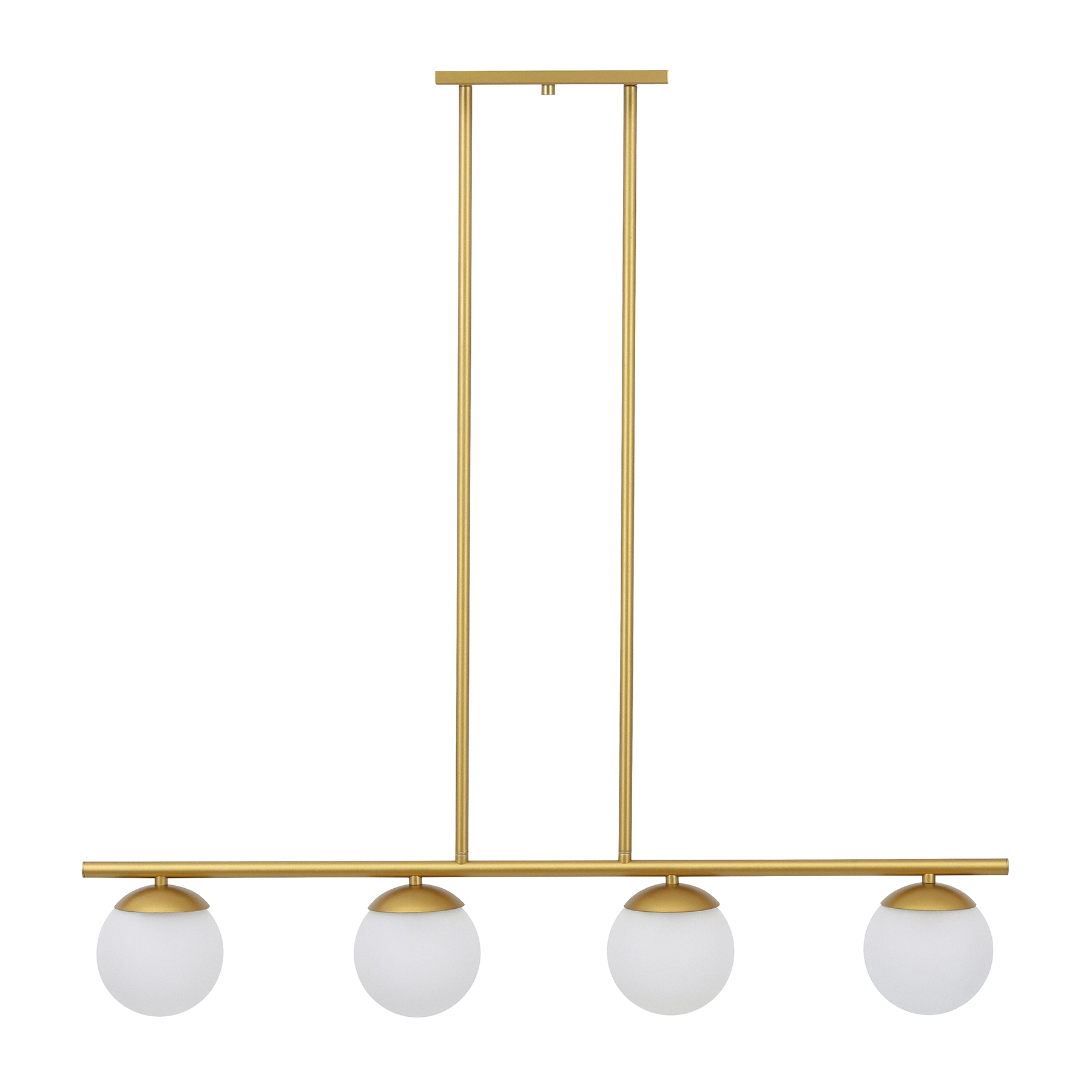 Pendente Linear 4 Lâmpadas com Haste Dourado Fosco Pantoja & Carmona