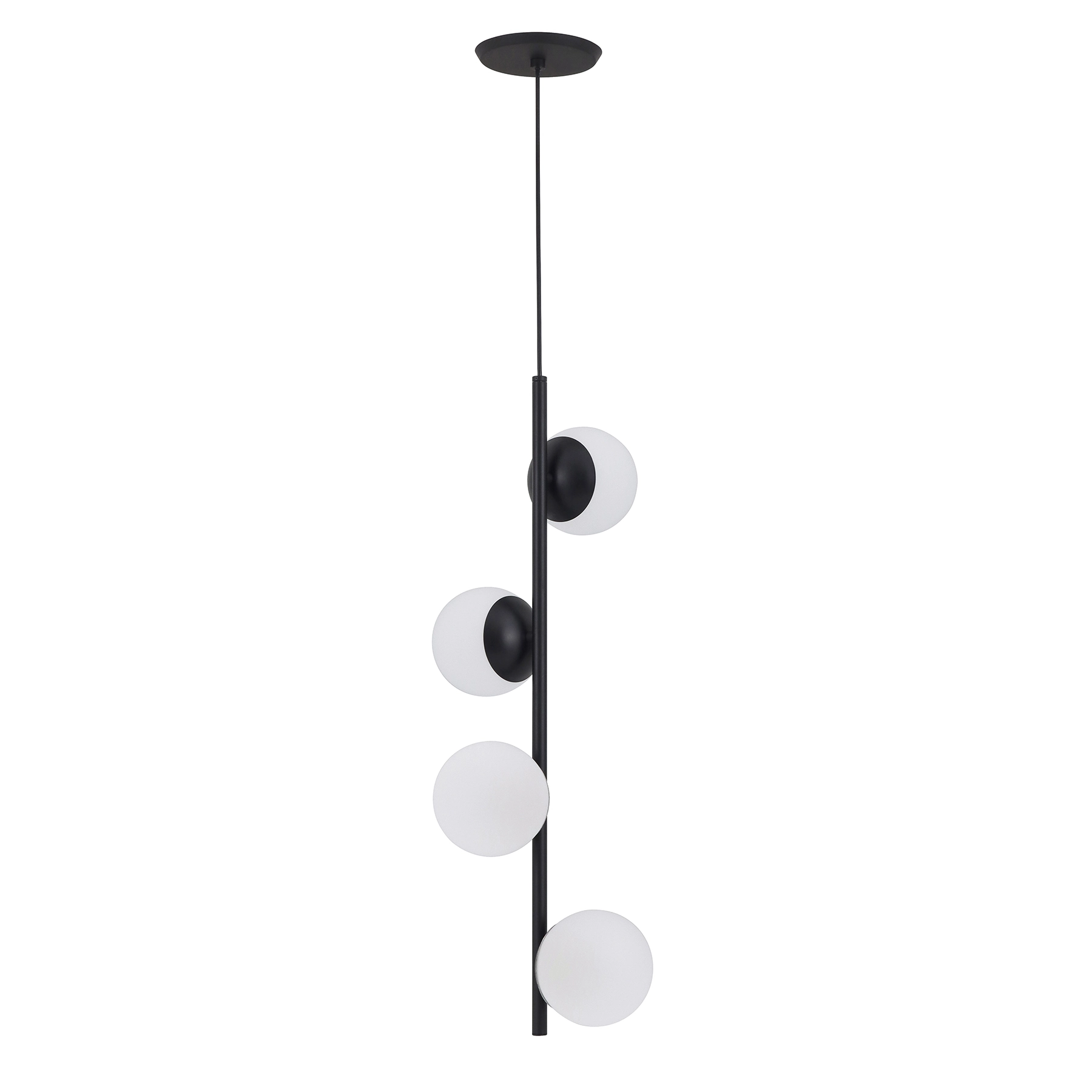 Pendente Linear 4 Lâmpadas Vertical Preto Pantoja & Carmona