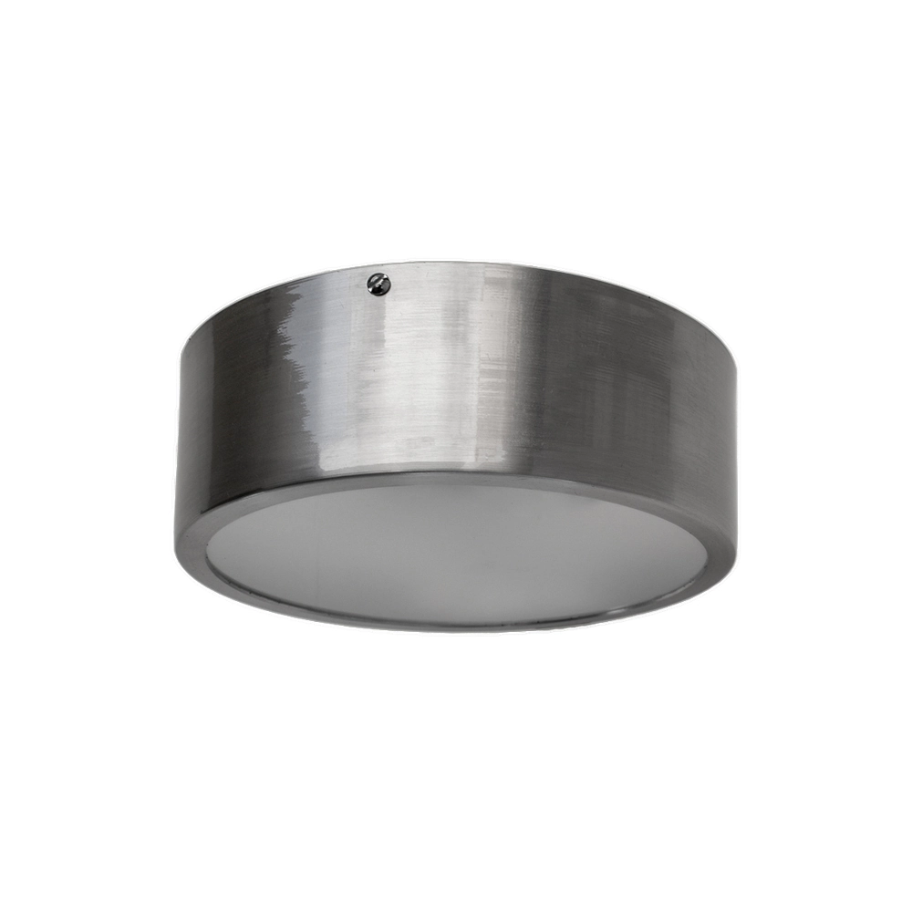 Plafon Redondo De Aluminio Escovado 20cm