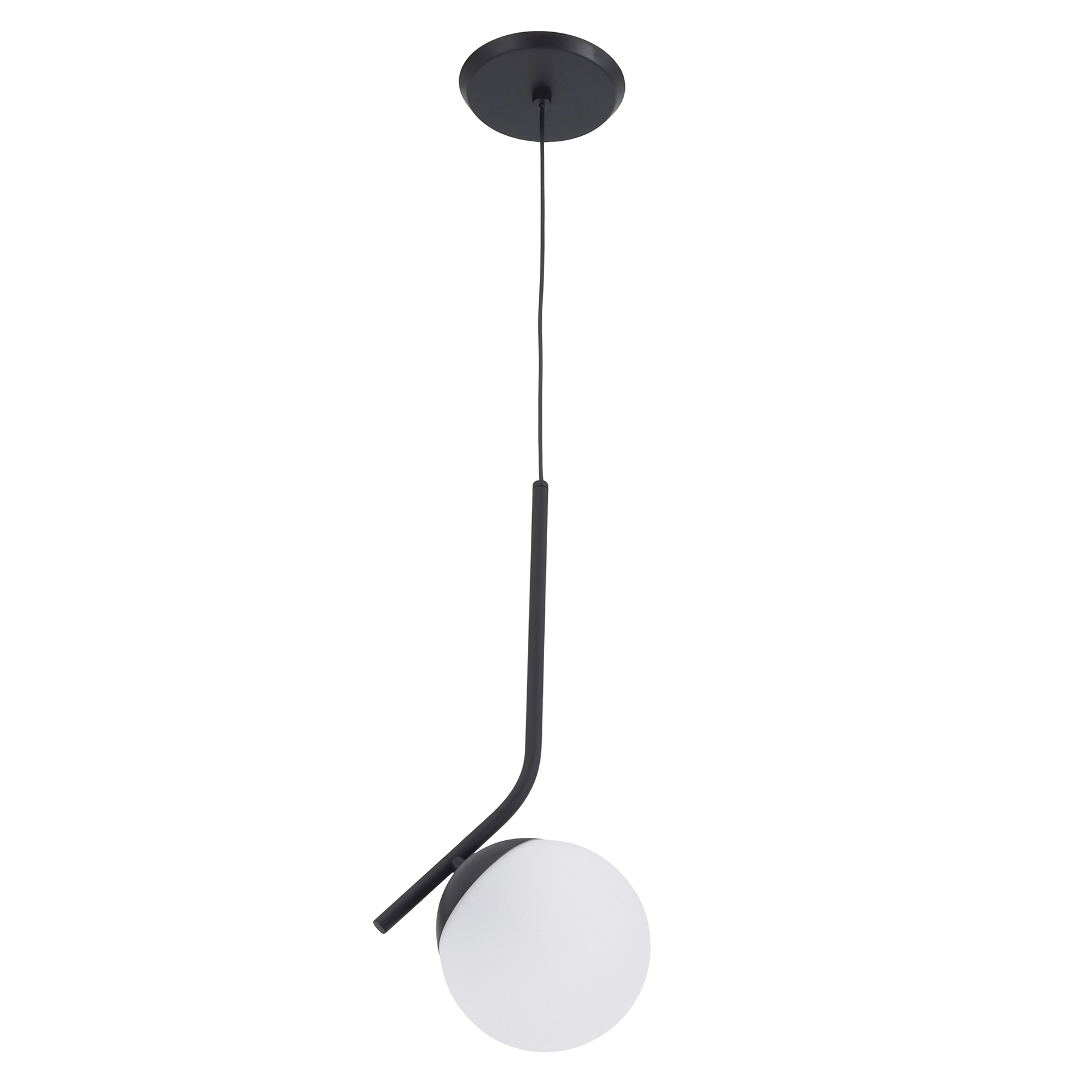 Pendente Metal Preto Fosco Globe Curve Pantoja & Carmona
