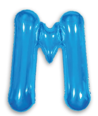 Balao Met Azul Letra M 1m