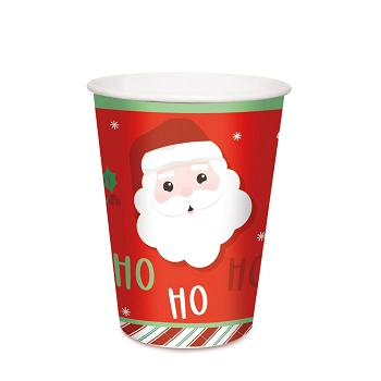 Copo Papel Papai Noel Chegou 240ml Pt C/8 Un