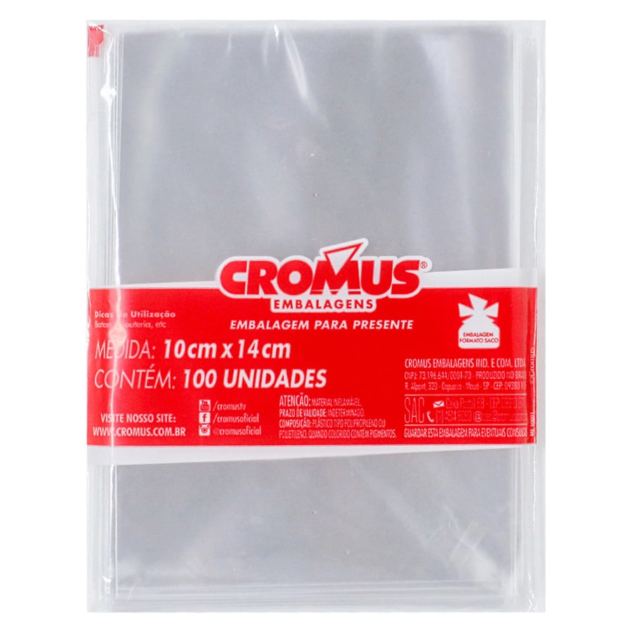 Saco 10x14 Incolor C/100 050280 Cromus