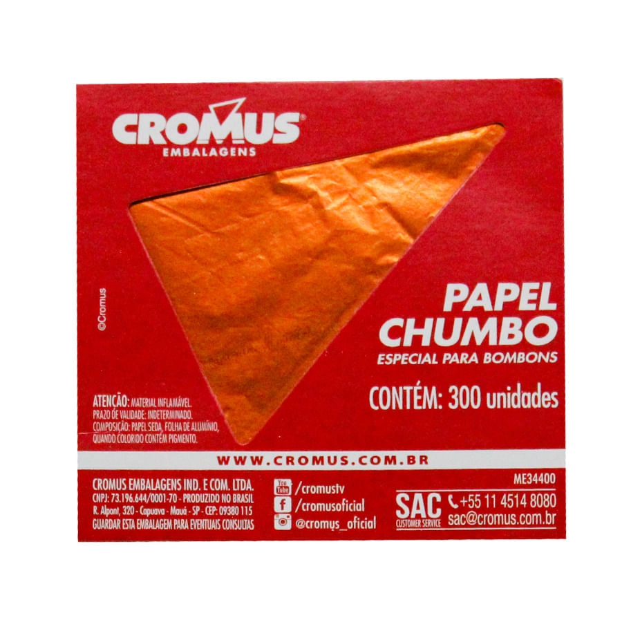 Papel Chumbo Cromus Laranja P/bomb. 12 11,8
