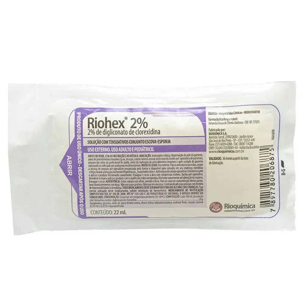 Escova de Assepsia Riohex Scrub 2% - Rioquímica - 26.1855