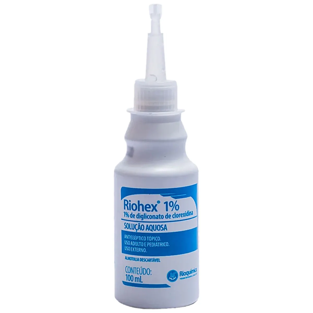Riohex 1% Solução Aquosa Rioquímica 100ml - Riohex 1% Solução Alcoólica Rioquímica 100ml - unidade