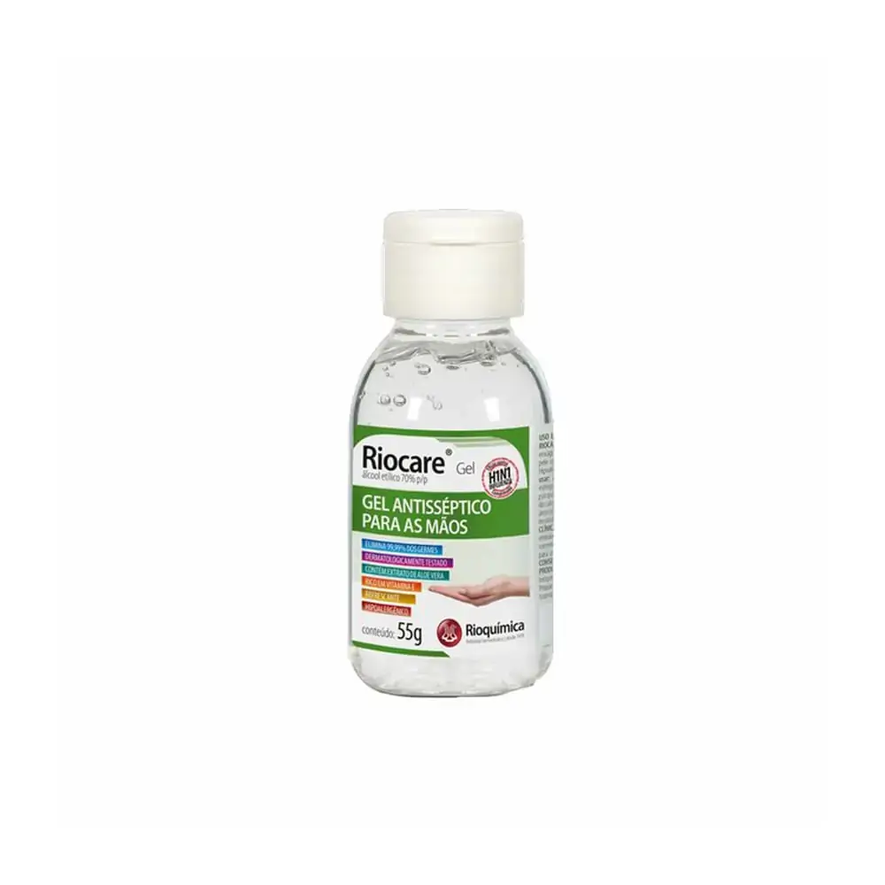 Alcool Em Gel 70 55gr Riocare