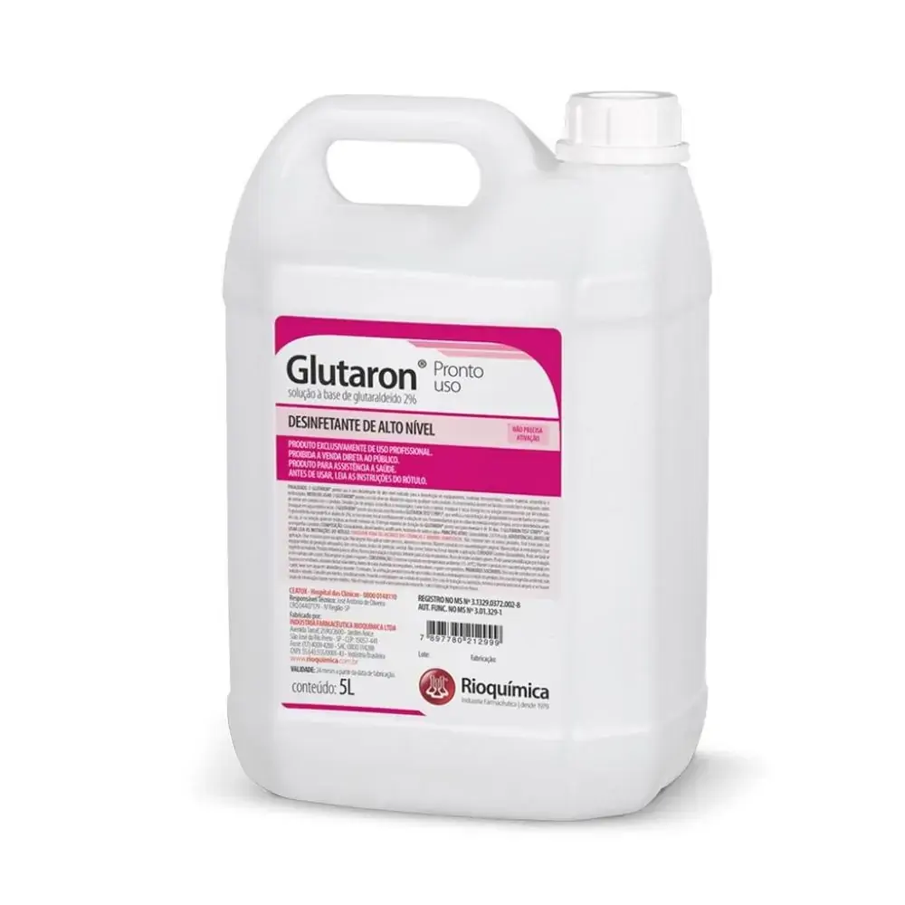 Glutaron - Glutaraldeido 2% - Cinco Litros - Rioquimica