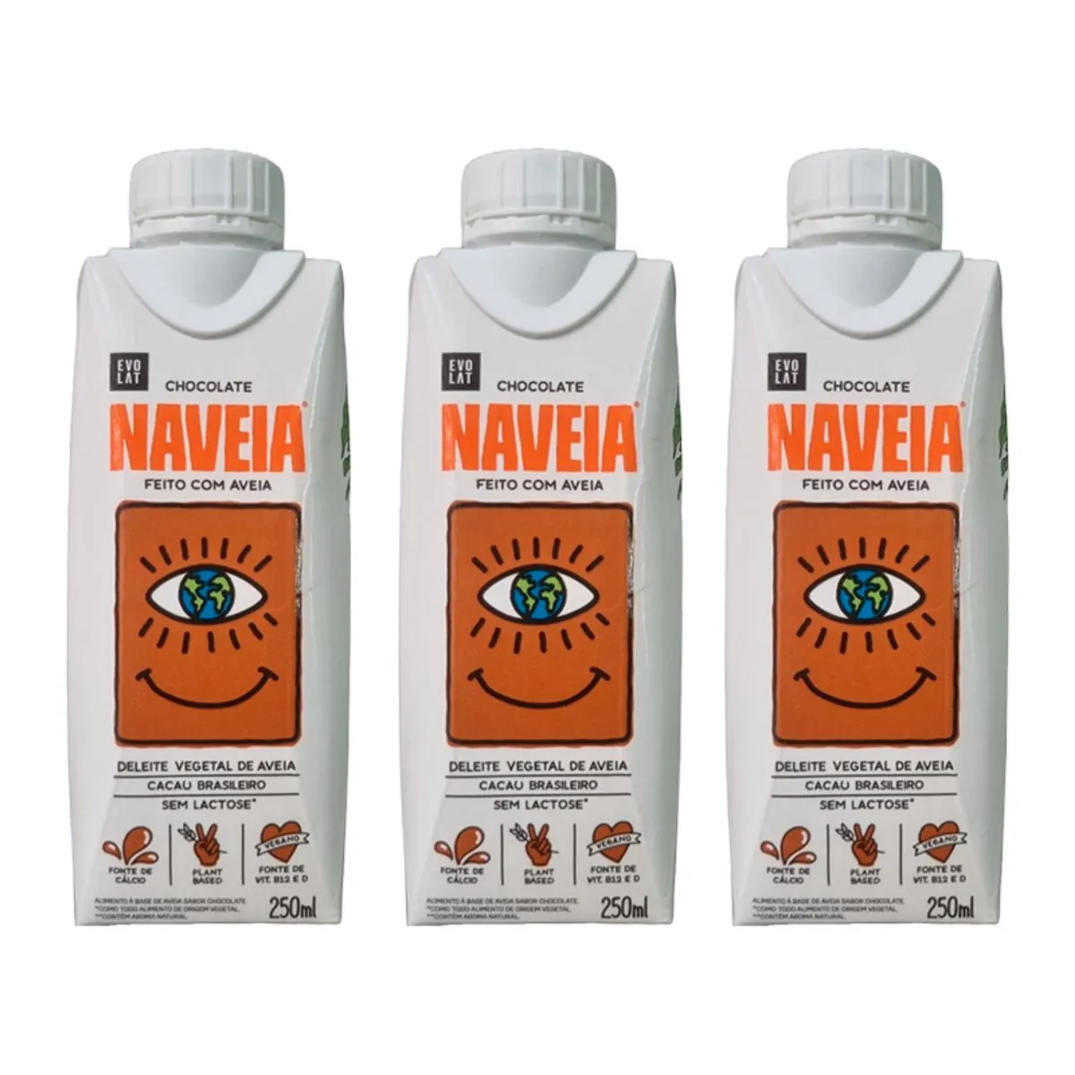 Kit 3X: Bebida Vegetal de Aveia Chocolate Naveia 250ml