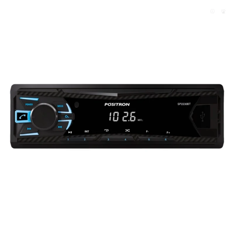 Aparelho de Som Automotivo MP3 Player com Bluetooth Viva-Voz Áudio USB FM - POSITRON SP2230BT