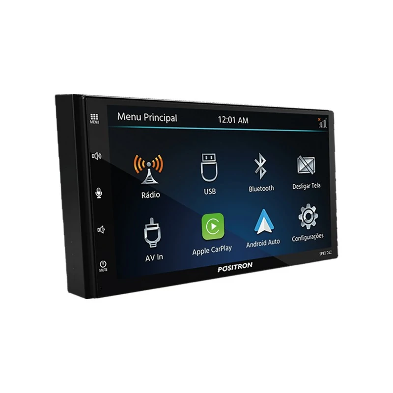 Reprodutor de Vídeo 7 Pol. 2 Din Touch/Bluetooth/Usb/Apple/CarAndroid - POSITRON SP9010AC