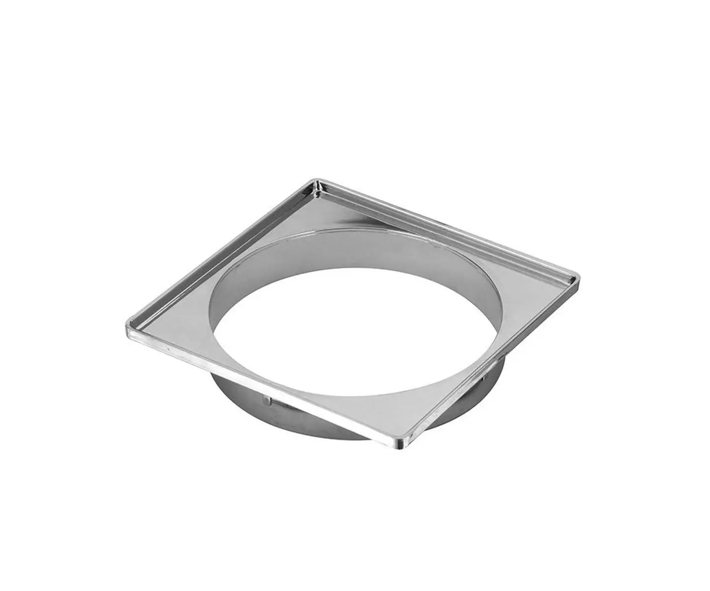 Porta Grelha Quadrada Cromada Para Caixa Sifonada - Krona, Tamanho: 150mm
