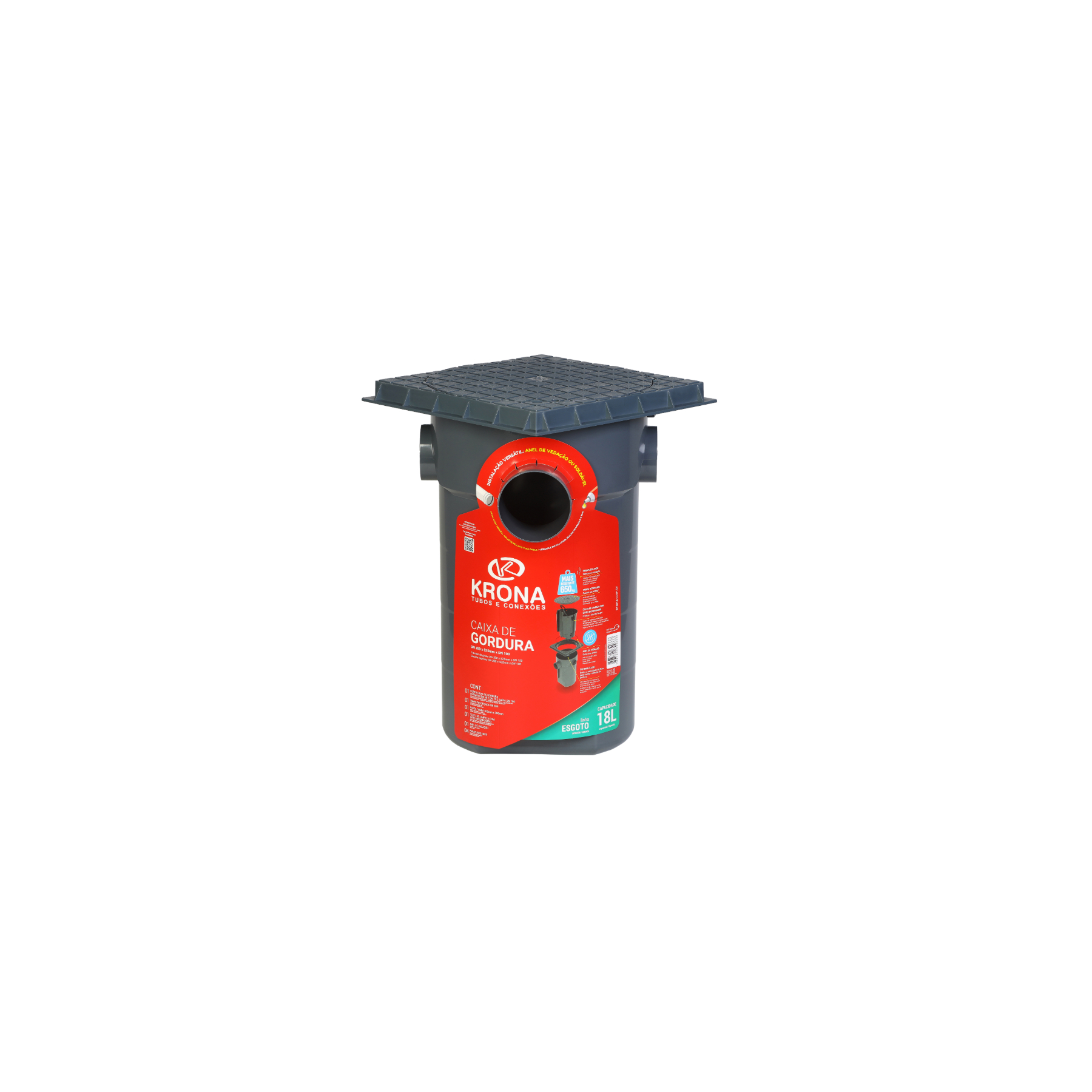 Caixa Gord Quad 300x525x100 Cza Krona