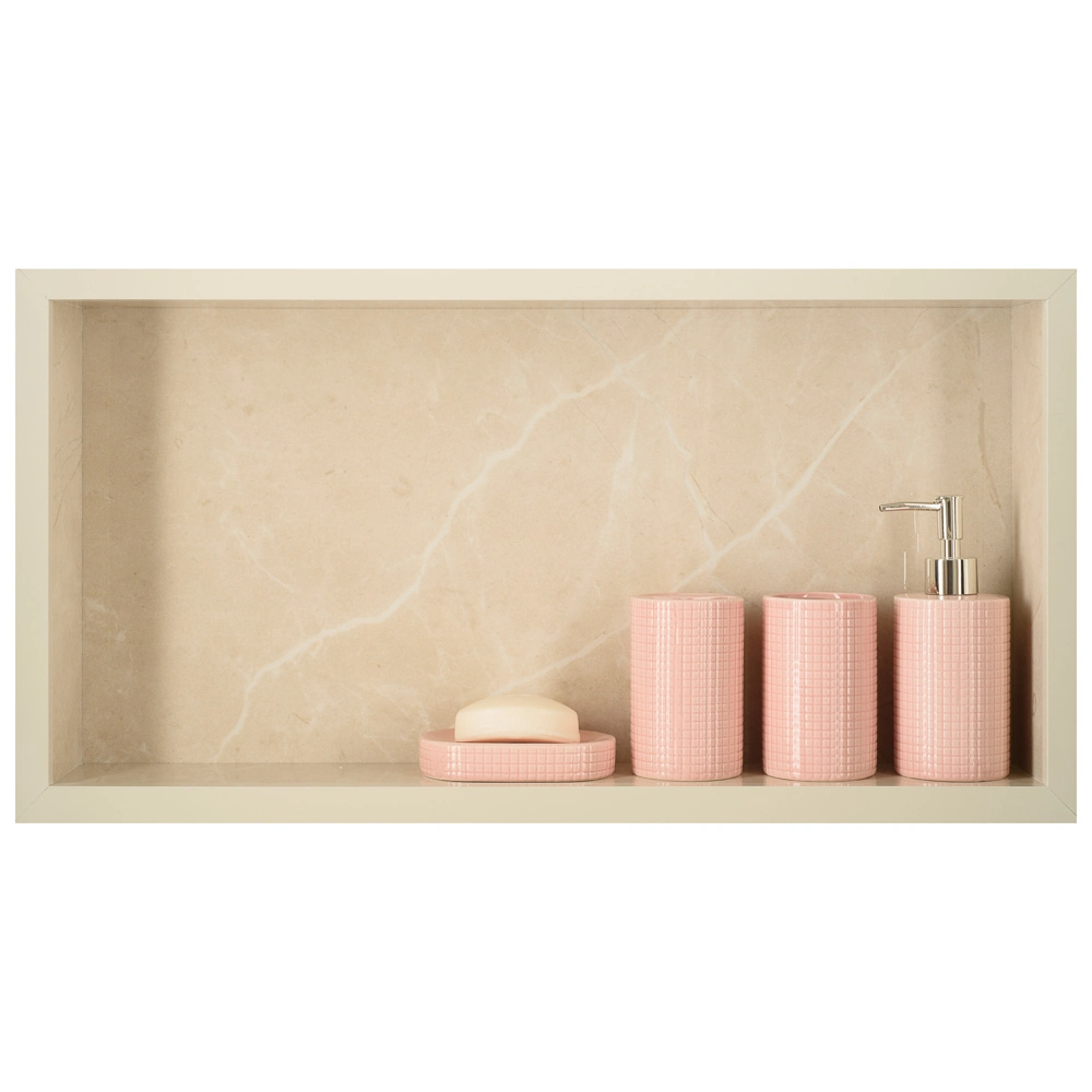 Nicho Em Porcelanato Para Banheiro Porta Shampoo - Bege
