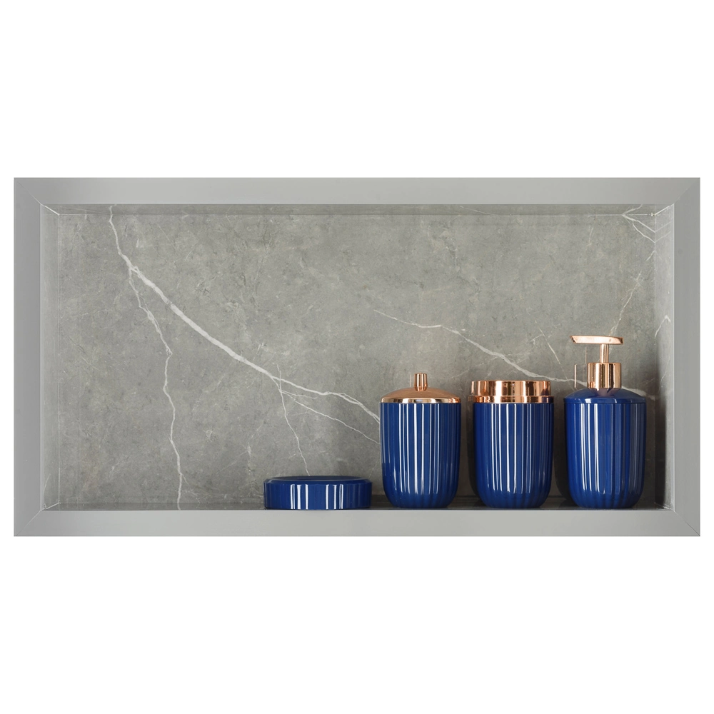 Nicho Em Porcelanato Para Banheiro Porta Shampoo - Cinza