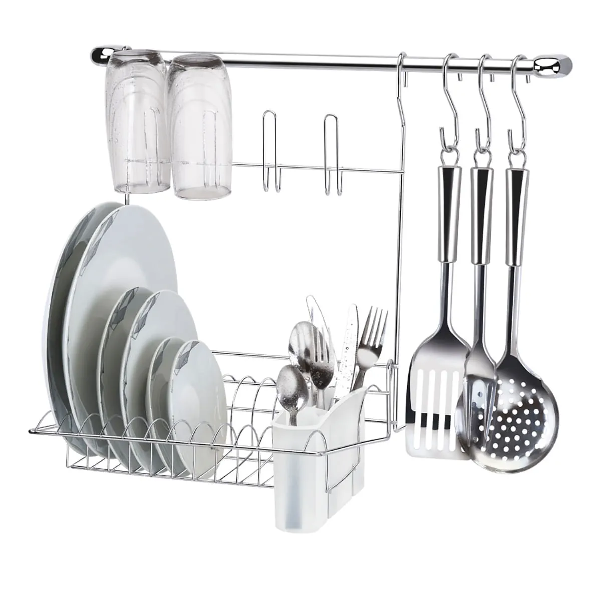 Suporte de Utensílios para Cozinha em Aço Cromado 3 Ganchos Arthi Cook Home 8 1408