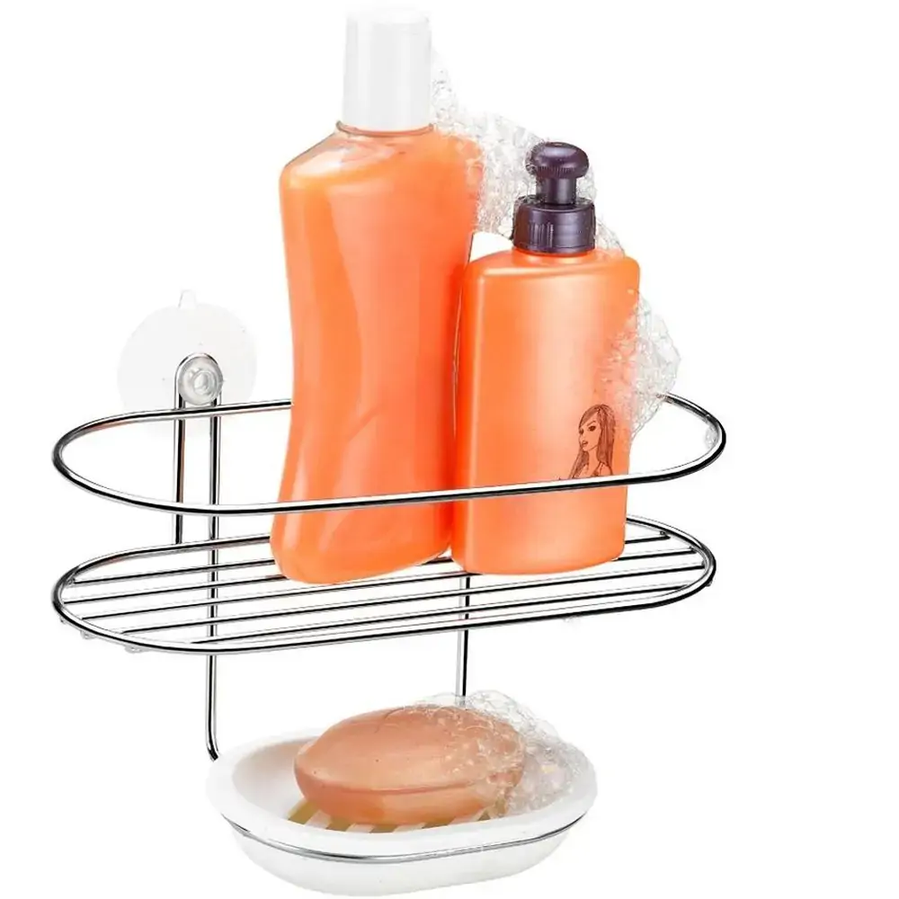 Porta Shampoo C/saboneteira Plast Arthi Cromada