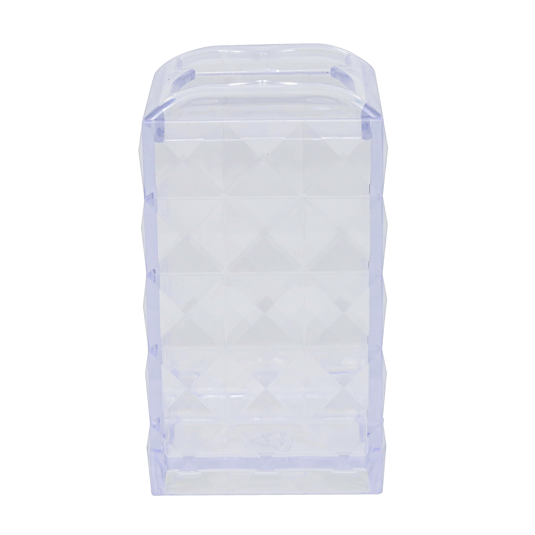 Porta Escova de Dente de Bancada para Banheiro Plástico Transparente Diamante Arthi
