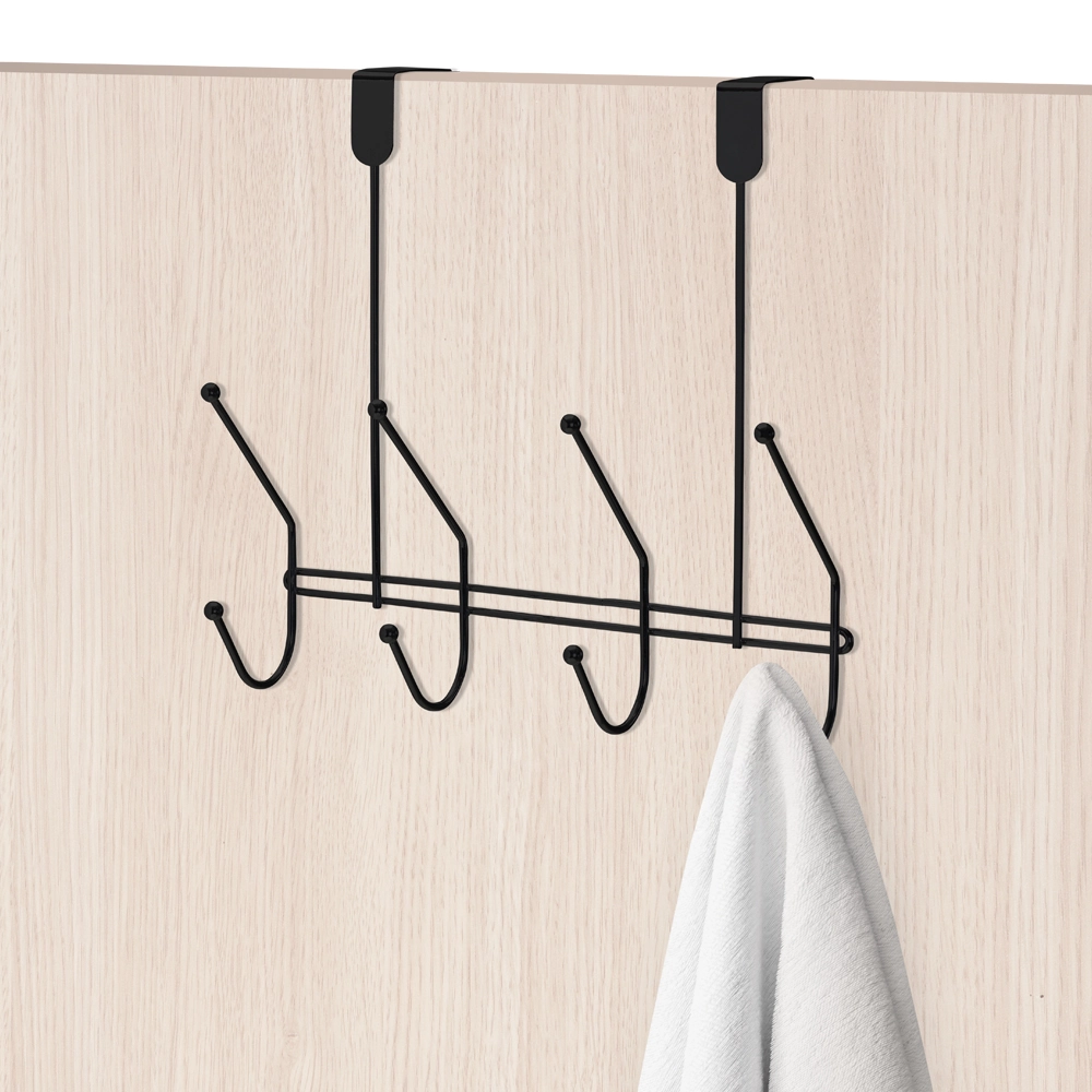 Suporte para Porta 4 ganchos Arthi Black Único