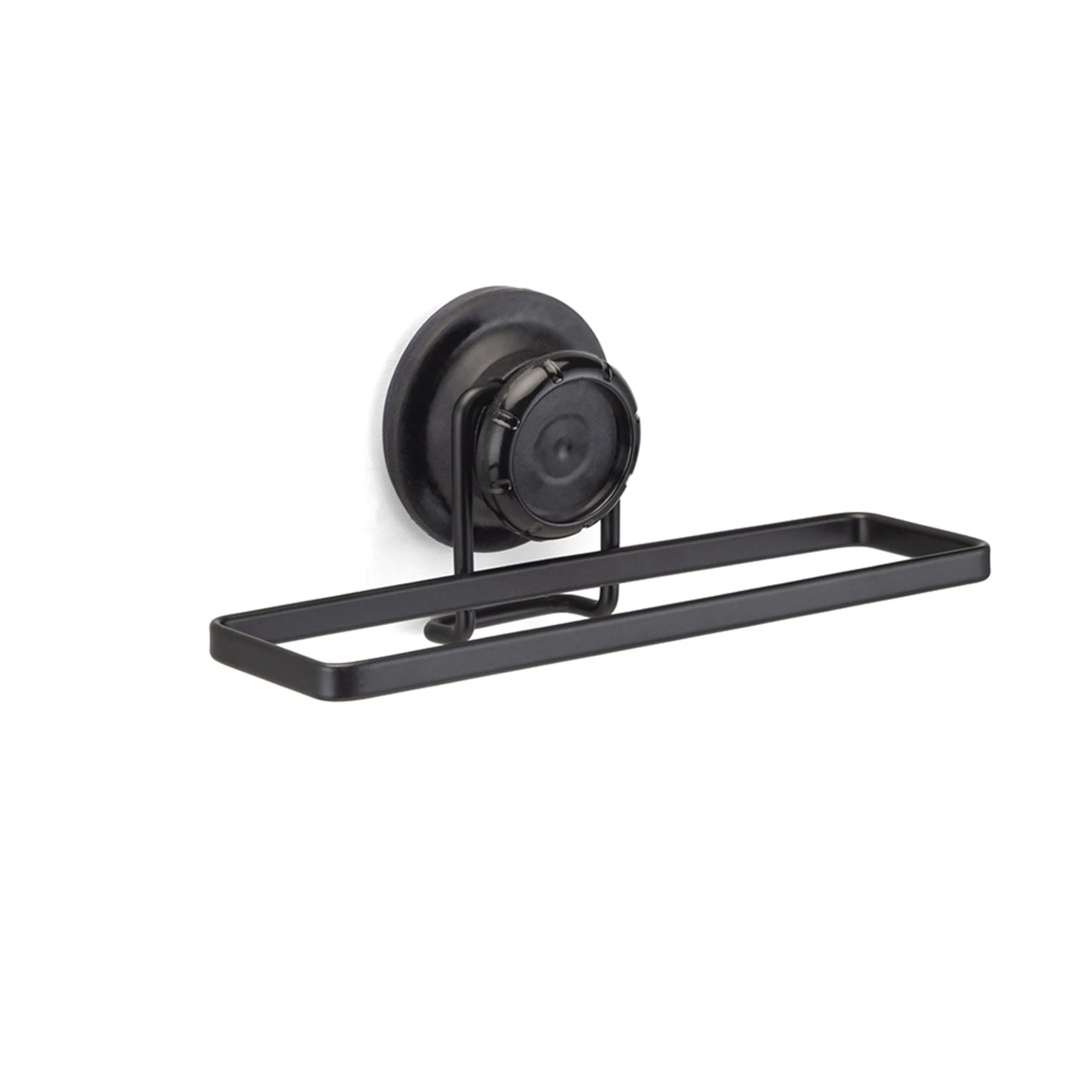 Porta Toalha de Rosto Sucção Aço e Plástico Black 20cm Arthi