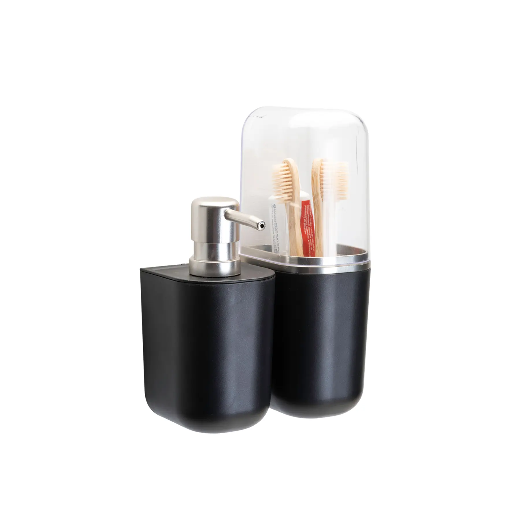Kit Acesssórios de Parede para Banheiro 2 Peças Plástico Preto Suspensa Arthi