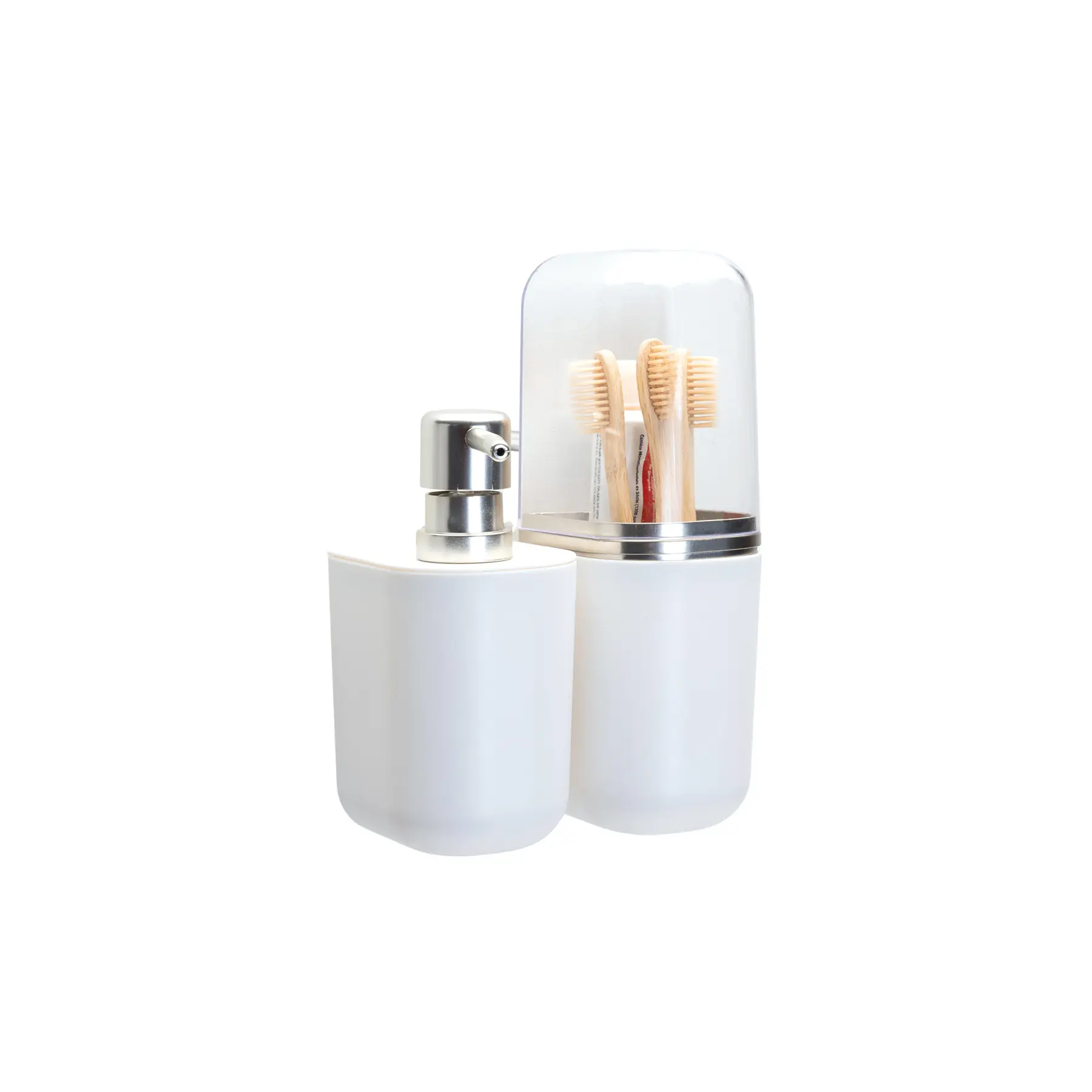 Kit Acesssórios de Parede para Banheiro 2 Peças Plástico Branco Suspensa Arthi
