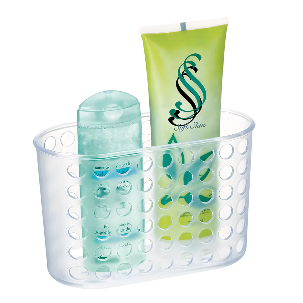 Suporte para Shampoo Com Ventosa Oval de Plástico Arthi 5007