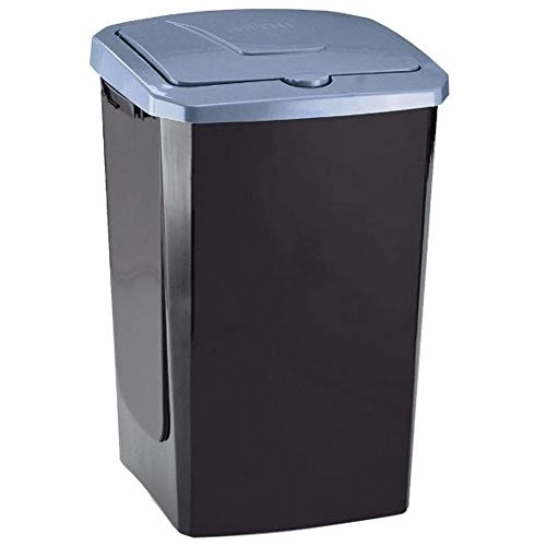 Lixeira com Tampa Ecofácil 30 Litros Preta E Azul