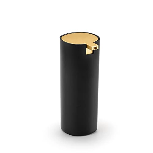 Dispenser Para Detergente Conceito, 450ml,c 6.8 X L 8.3 X A 17 Cm, Preto Com Dourado Fosco, Linha Co