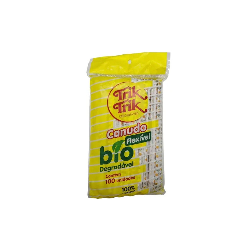 Canudo Plastico Bio Trik Trik Flexível 100und