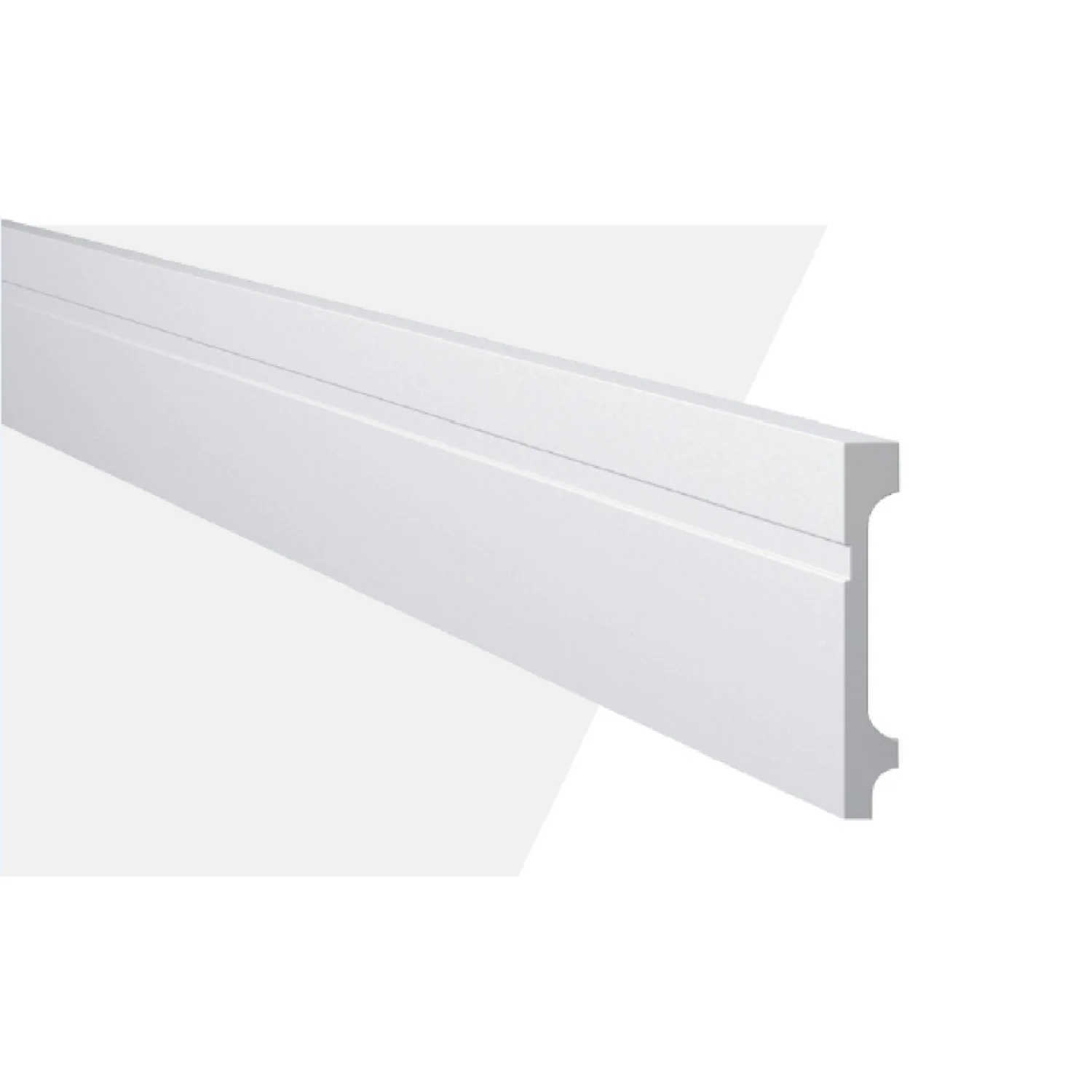 Rodapé De Poliestireno Frisado 11cmx2,44m Rende 2,44mmf11 Gart  Branco