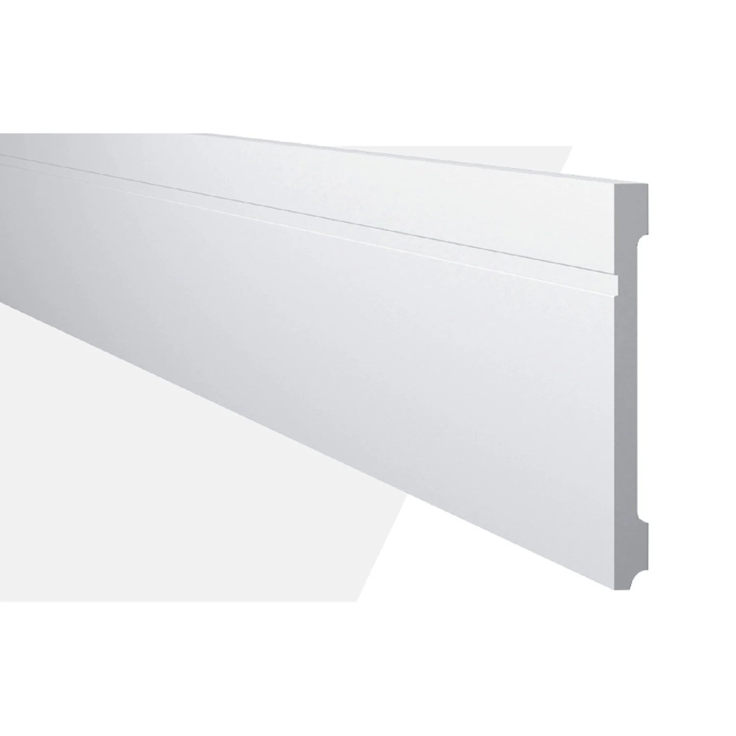 Rodapé De Poliestireno Frisado 20cmx2,44m Rende 2,44mmf20 Gart  Branco