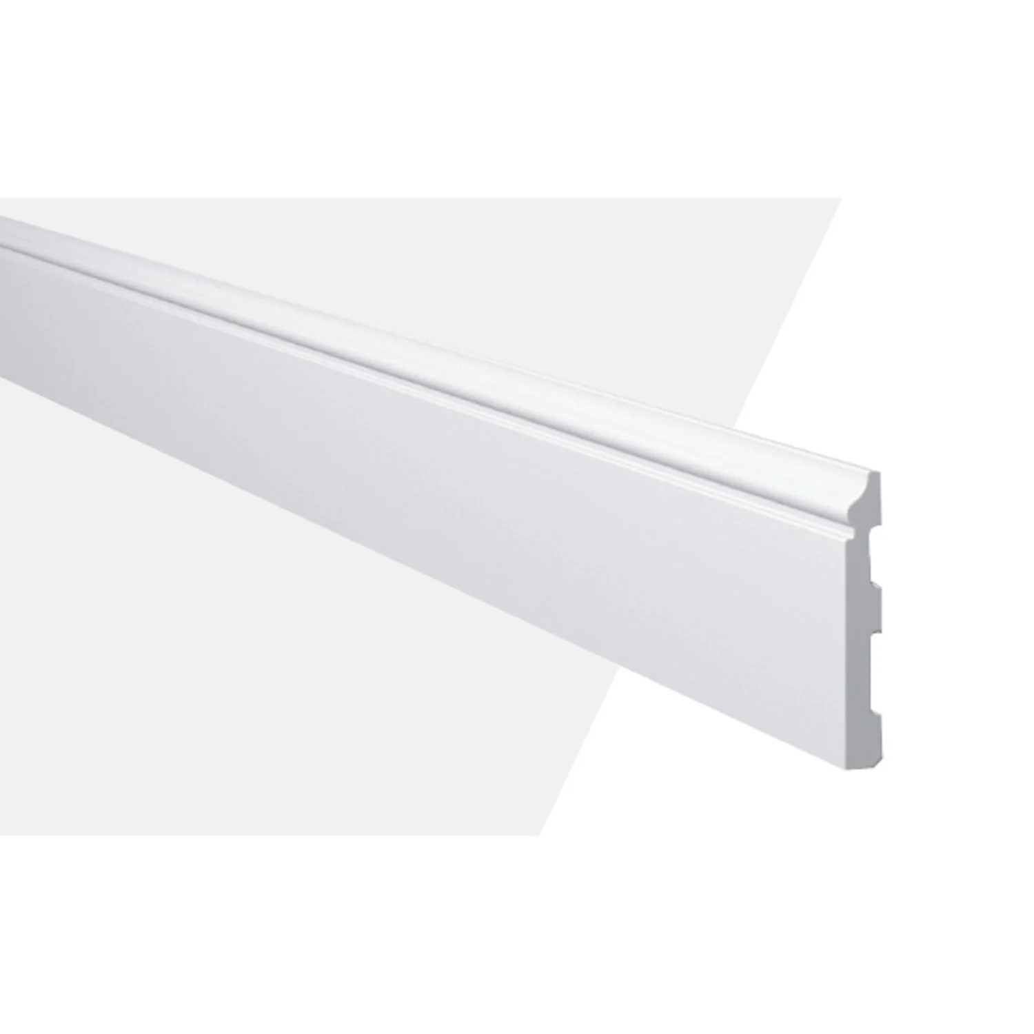 Rodapé De Poliestireno Frisado 8cmx2,44m Rende 2,44mmd8 Gart  Branco