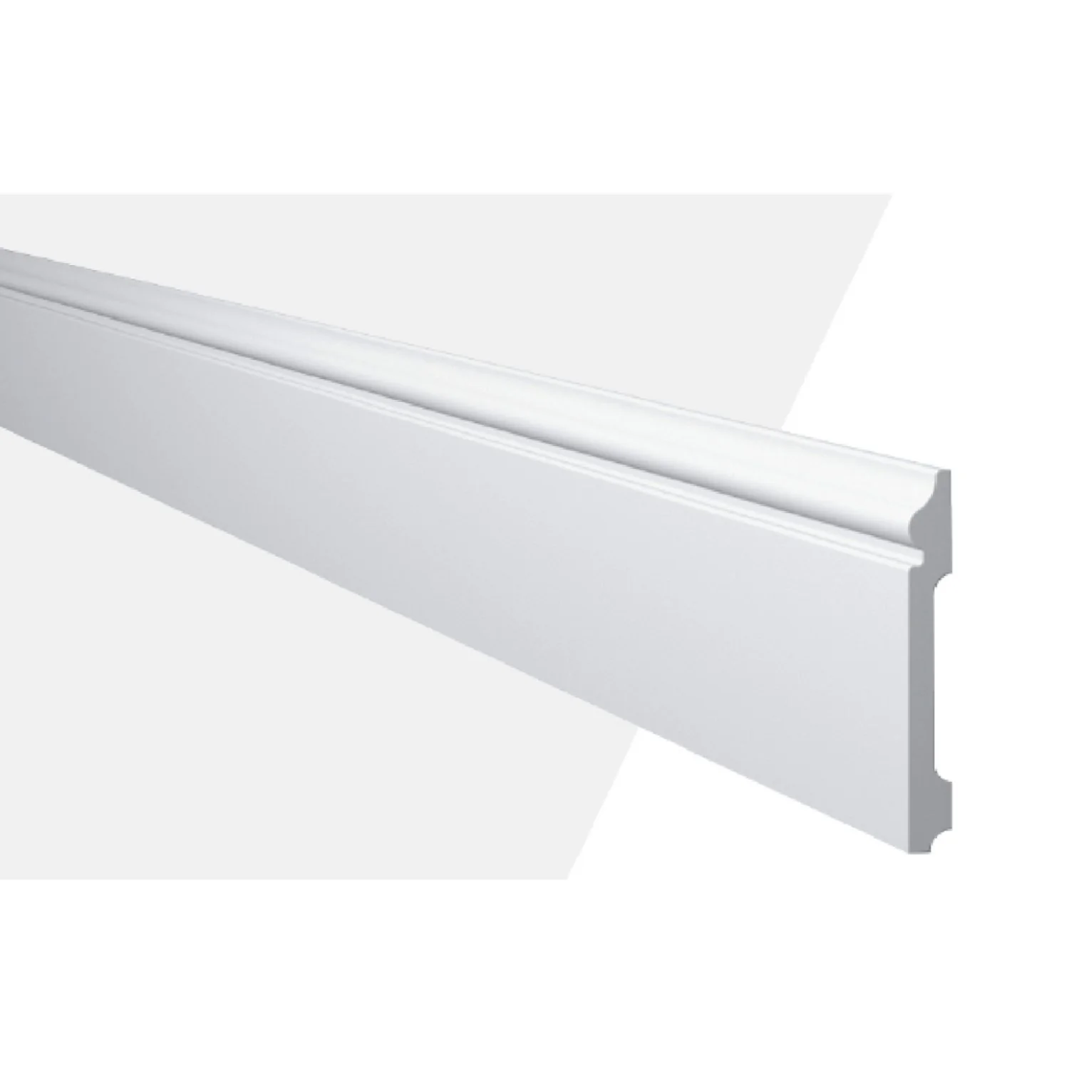 Rodapé De Poliestireno Frisado 12cmx2,44m Rende 2,44mmd12 Gart  Branco
