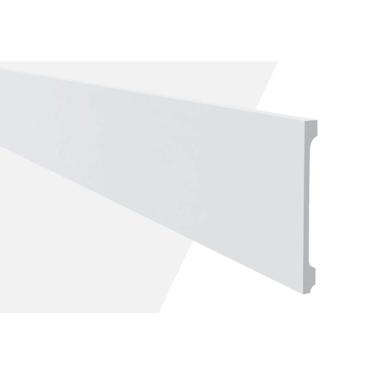 Rodapé De Poliestireno Liso 20cmx2,44m Rende 2,44mml20 Gart  Branco