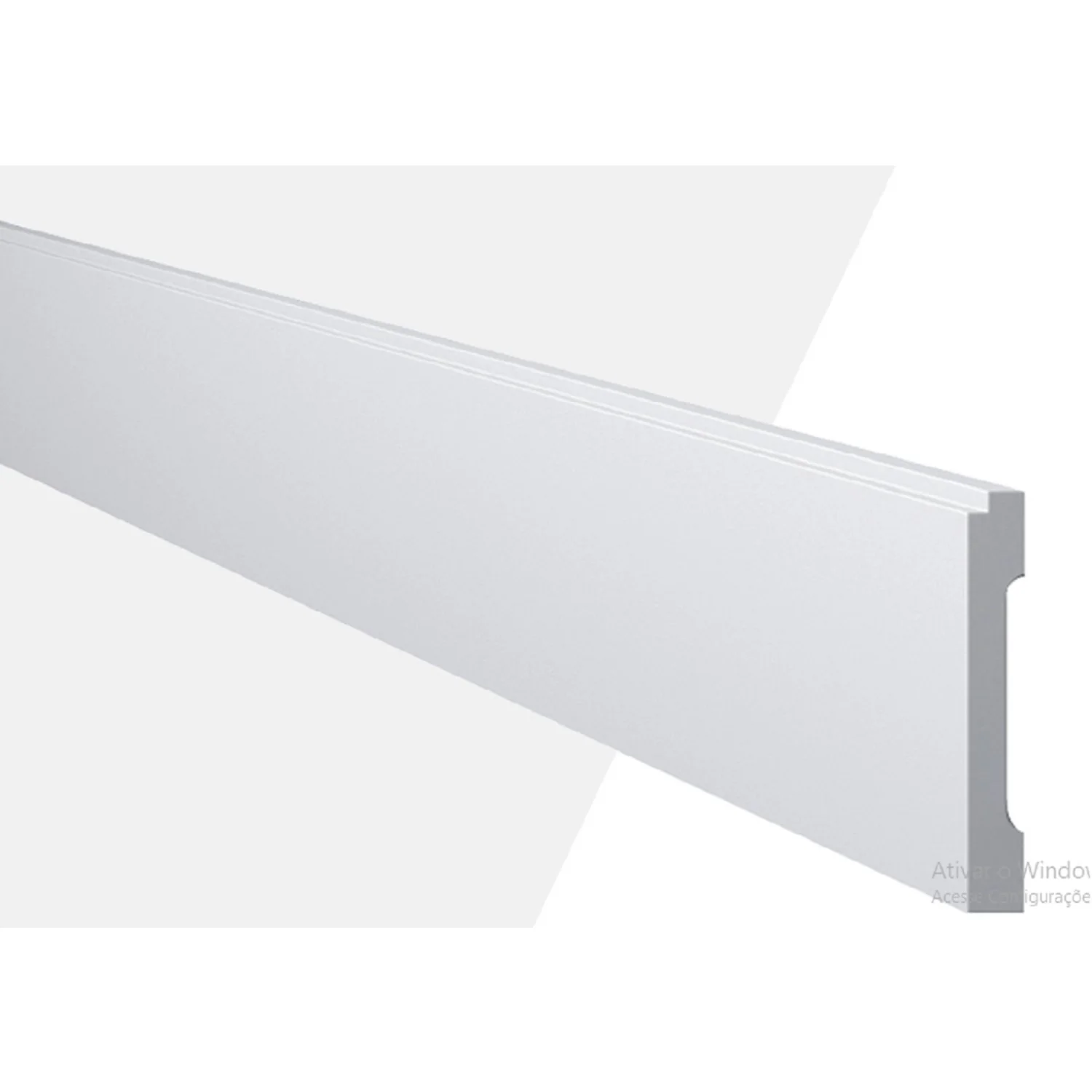 Rodapé De Poliestireno Lambril Liso 10cmx2,44m Rende 2,44 Metros Md10 Gart  Branco